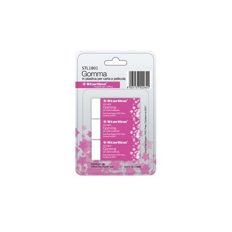 BLISTER 3 GOMME BIANCHE PER MATITA STARLINE