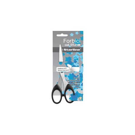 Forbici 21cm lama in acciaio impugnatura nera Starline
