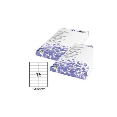 Etichetta adesiva bianca 100fg A4 105x36mm (16et/fg) STARLINE