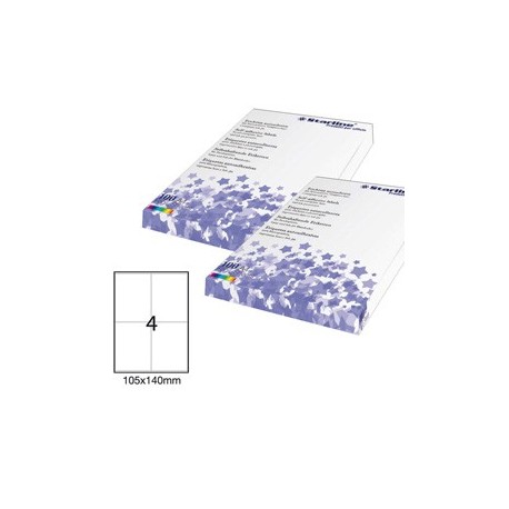 Etichetta adesiva bianca 100fg A4 105x140mm (4et/fg) STARLINE