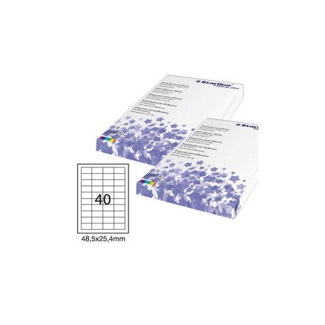 Etichetta adesiva bianca 100fg A4 48,5x25,4mm (40et/fg) STARLINE