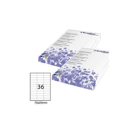 Etichetta adesiva bianca 100fg A4 70x25mm (36et/fg) STARLINE