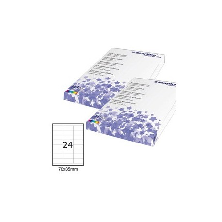 Etichetta adesiva bianca 100fg A4 70x35mm (24et/fg) STARLINE