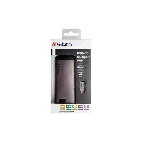 Verbatim USB-C ADAPTER USB 3.1 G1 / USB 3.0 X 3 / HDMI / SDHC / MICRO SDHC / R