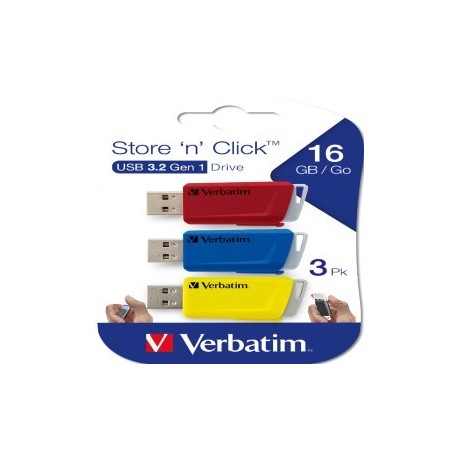 Verbatim USB 3.2 Gen 1Drive 3x16GB Rosso/Blu/Giallo