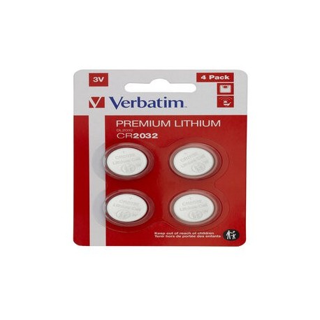 BLISTER 4 MICROPILE A PASTIGLIA CR2032 LITIO 3V VERBATIM