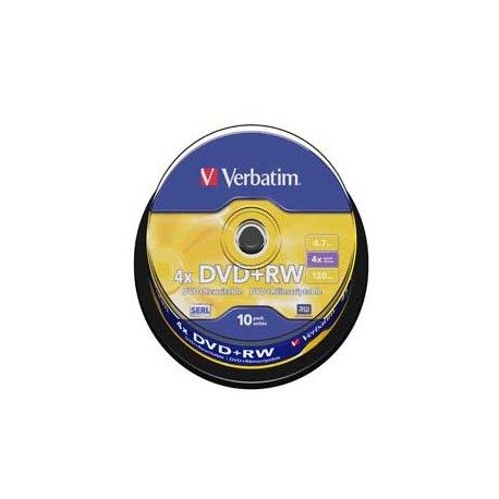 SCATOLA 10 DVD+RW SPINDLE 4X 4.7GB 120MIN.